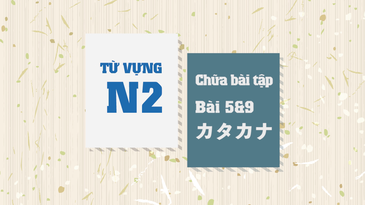 [Từ vựng N2] Chữa bài 5 & 9