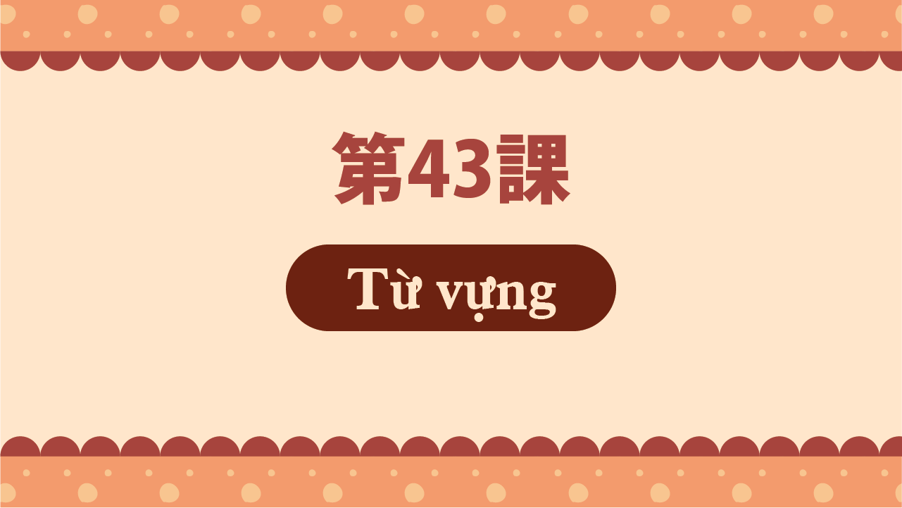 Bài 43 - Từ vựng